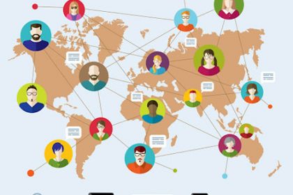 A world map depicts a global network, highlighting digital connections within the vet sector.